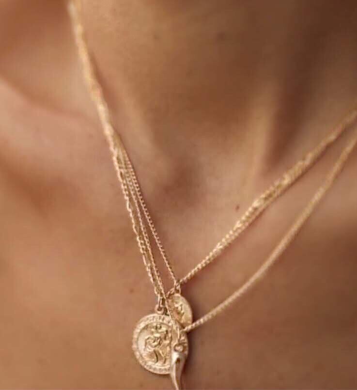 Large Coin Necklace Gold Medallion - Large Coin Pendant Necklace