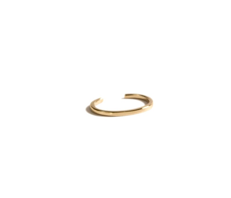 Minimal Rectangle Bar Ear Cuff Non Pierced Open Adjustable Simple Delicate Cartilage Conch Ear Wrap Sterling Silver and 14k Gold Options