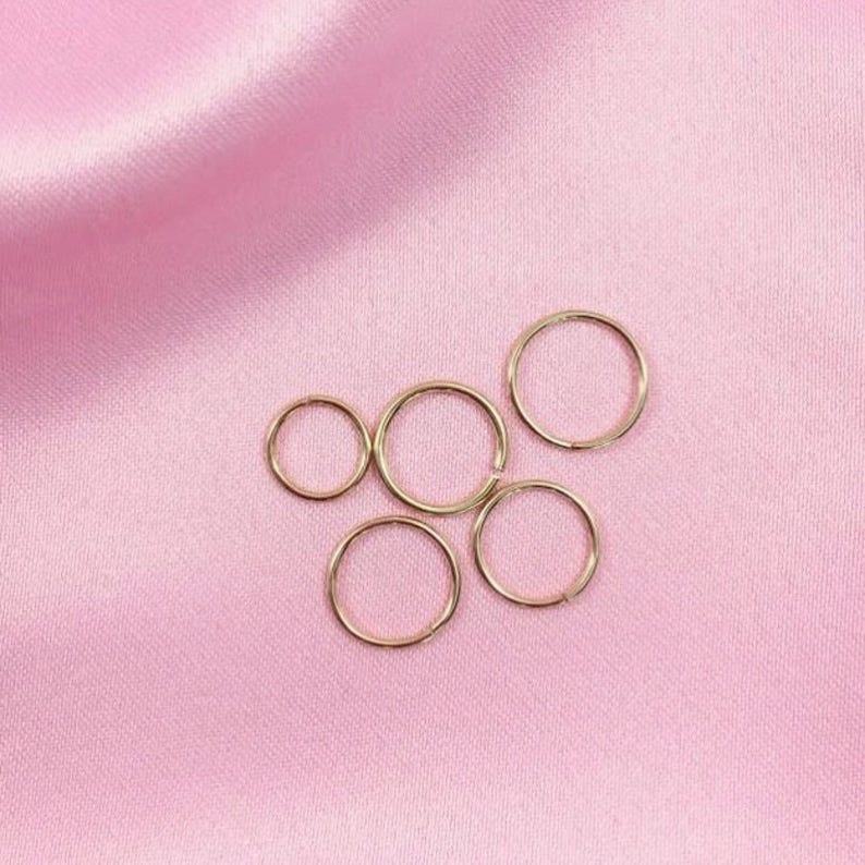 Small Sleeper Hoop 18 Gauge Cartilage Earrings Small Gold Hoops Cartilage Hoops Nose Ring Cartilage Piercing Huggie Earrings image 6