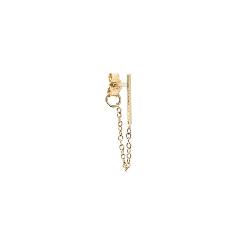 Bar Chain Earrings Gold Bar Earrings Dangle Earrings Gold Chain Earrings Stud Earrings Minimalist Earrings Dainty Earrings image 1