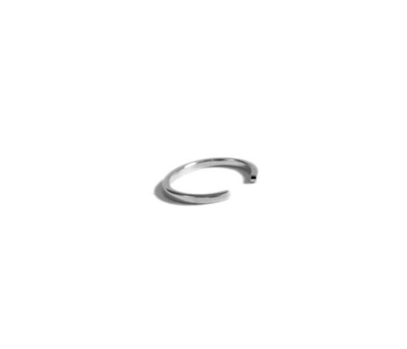 Minimal Rectangle Bar Ear Cuff Non Pierced Open Adjustable Simple Delicate Cartilage Conch Ear Wrap Sterling Silver and 14k Gold Options