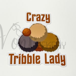 Crazy Fuzzy Alien Lady Sticker