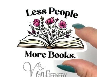 Less People More Books Sticker