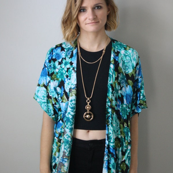 Summer in January Sale! Vacation Floral Kimono