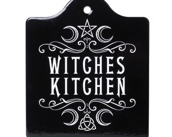 Witches Kitchen - Insulated Ceramic Trivet - Potholder - Cutting Board - Spooky - Kitchen Witch