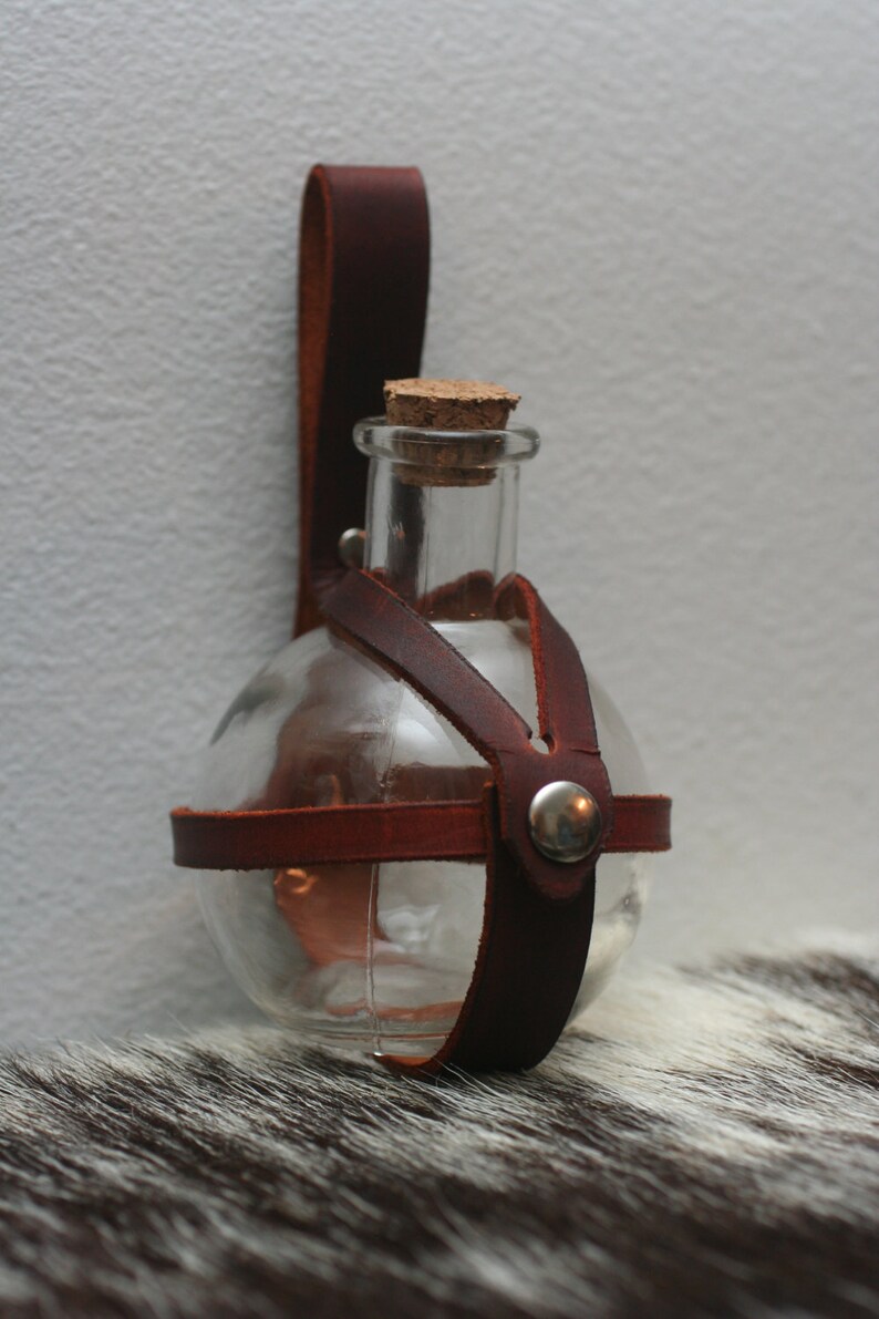 Brown Leather Potion Bottle Holder Etsy