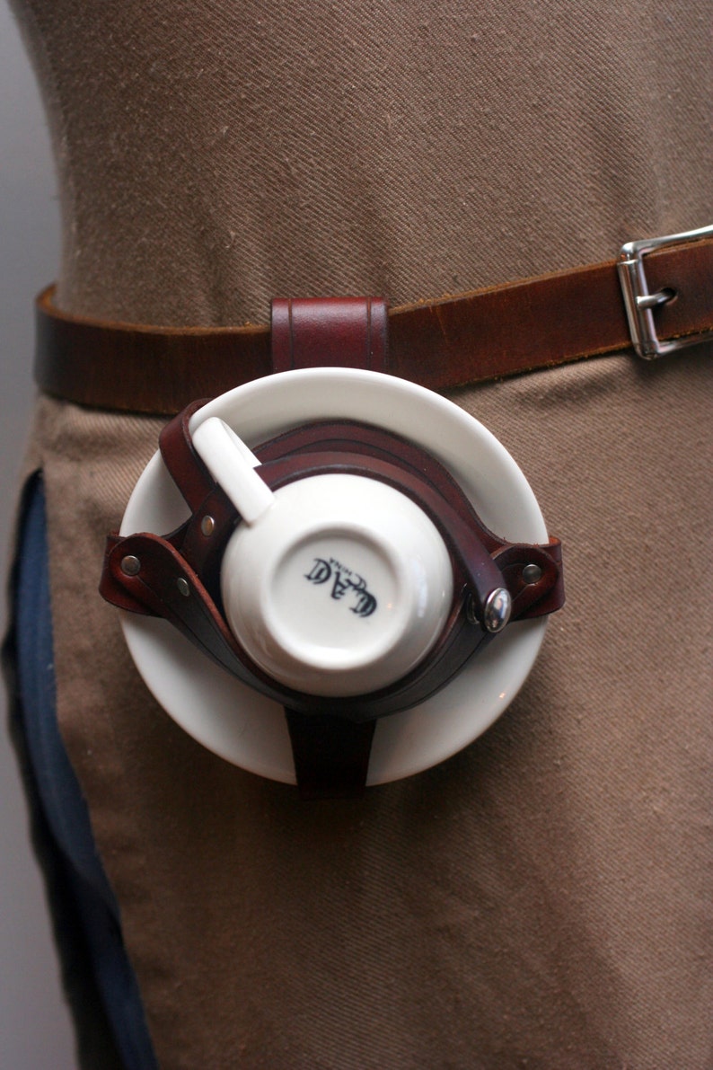 Dark Brown Leather Teacup and Saucer Holster Etsy