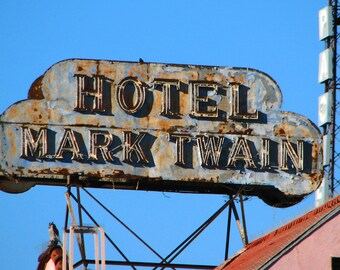 Hotel Mark Twain Sign Hollywood Photograph Los Angeles