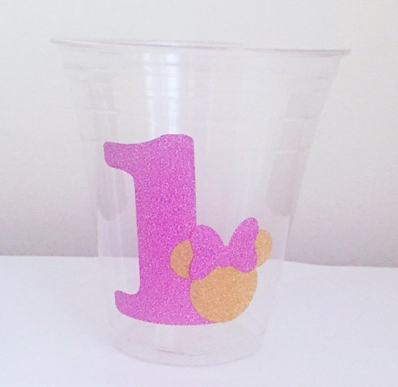 12 Glitter Pink And Gold Minnie Mouse Vinyl Stickers Minnie Etsy