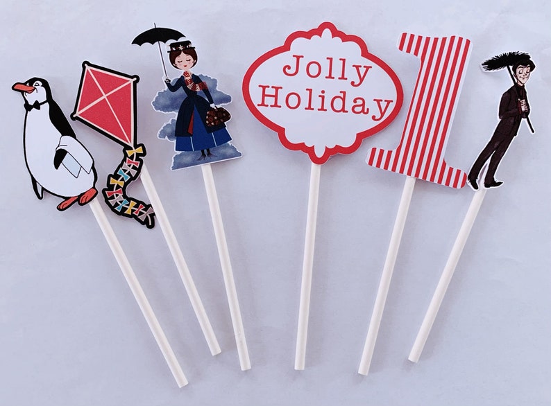 Mary Poppins them Mary Poppins cupcake toppers Mary Poppins Party