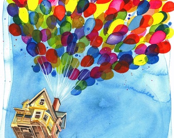 Balloon House - Premium Art Print