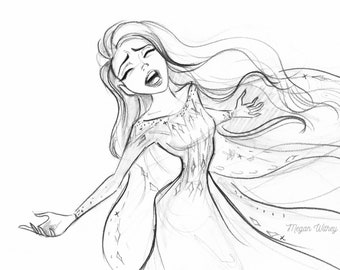 Elsa Show Yourself 11x14 Sketch - Etsy