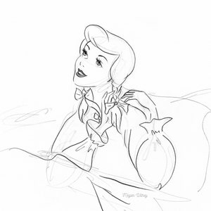 Glass Slipper Princess 11x14&quot; Sketch Print