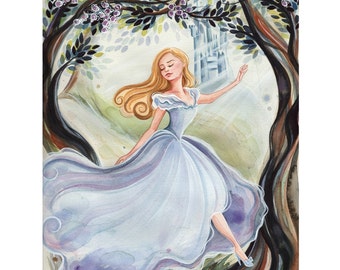 Glass Slipper Princess - 11x14" Premium Art Print