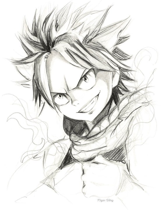 Natsu From Fairy Tail 11x14 Print On Lustre Paper Etsy