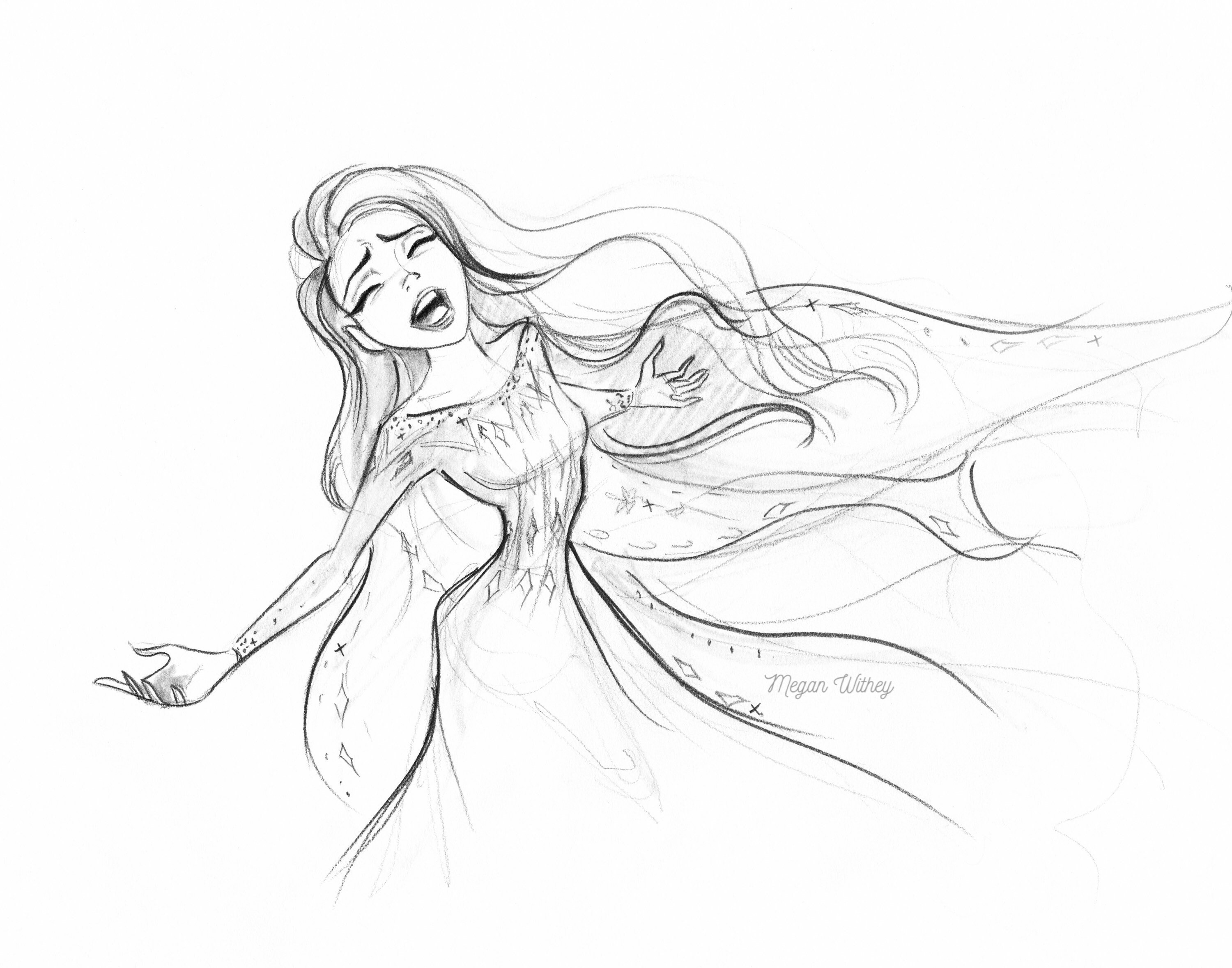 Etsy - 11x14 Elsa Show Yourself Sketch