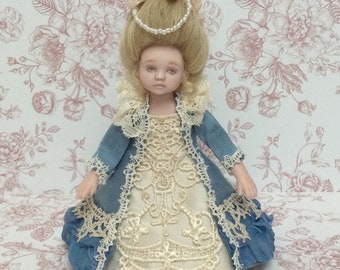 Rococo/Georgian porcelain doll, handmade 1/12 scale miniature