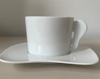 Legnoart - Porseleinen design kop- en schotel &quot;CAPPUCINO&quot; - ontwerp Angela Ladeiro & Antonio Lages