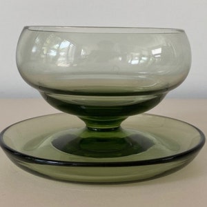 Glasfabriek Leerdam - Groene ijscoupe of fruitglas ontwerp A.D. Copier