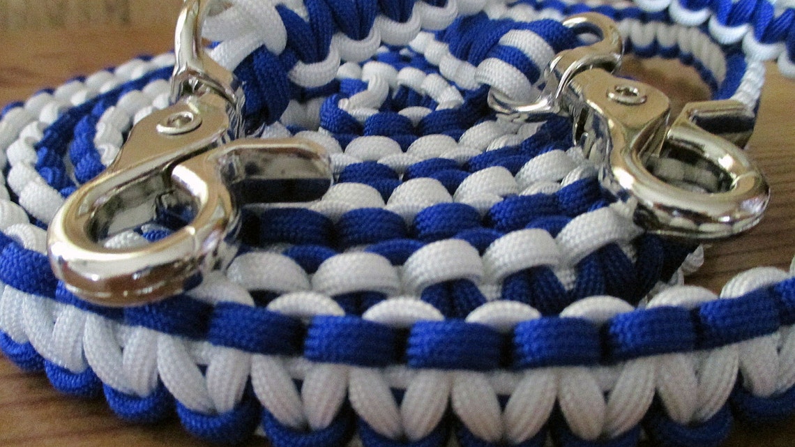 Horse Tack Complete Paracord Set Blue and White, Head Stall, Roping
