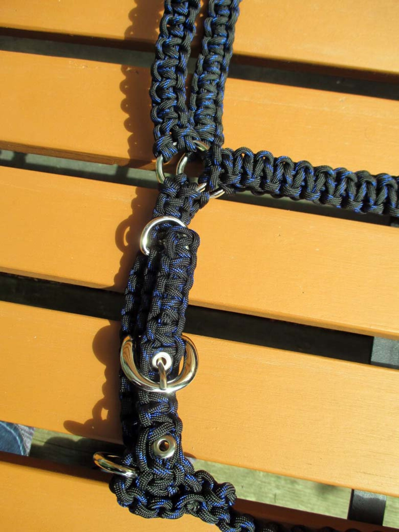 Paracord Halter negro con un toque de azul y un plomo de 6 pies Etsy