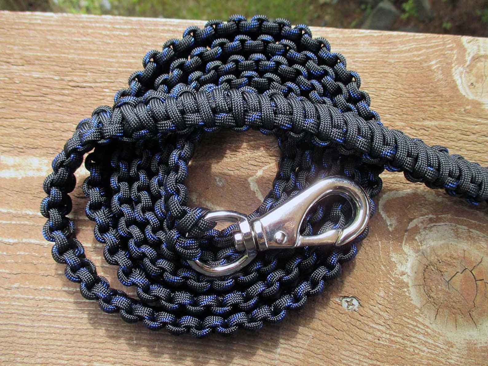 Paracord Halter negro con un toque de azul y un plomo de 6 pies Etsy