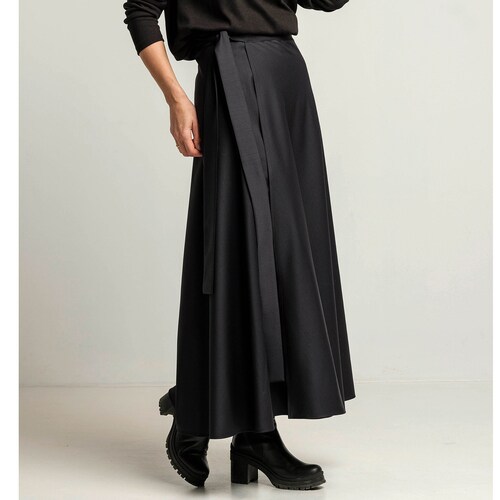 Dark Blue wool Wrap Maxi Skirt, high waisted skirt, natural wool winter skirt, High Waist Victorian Skirt, Circle skirt, Maxi length