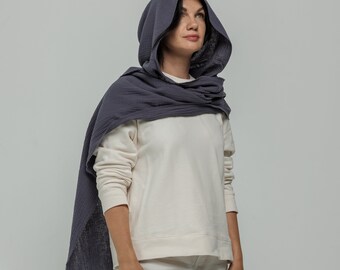 Blue Hood Unisex, Organic Cotton Cowl Scarf, Cowl Shrug