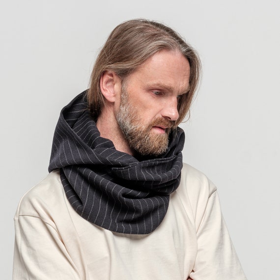 ★ADAUL★ Simple patch wool long muffler dark gray Alpaca Wool Scarves - Dual-Tone, Brushed Finish - Authentic