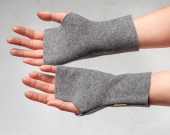 Novawo Fingerless Gloves - Wool Blend Arm Warmers For Typing, Texting, Cold Weather (Unisex)