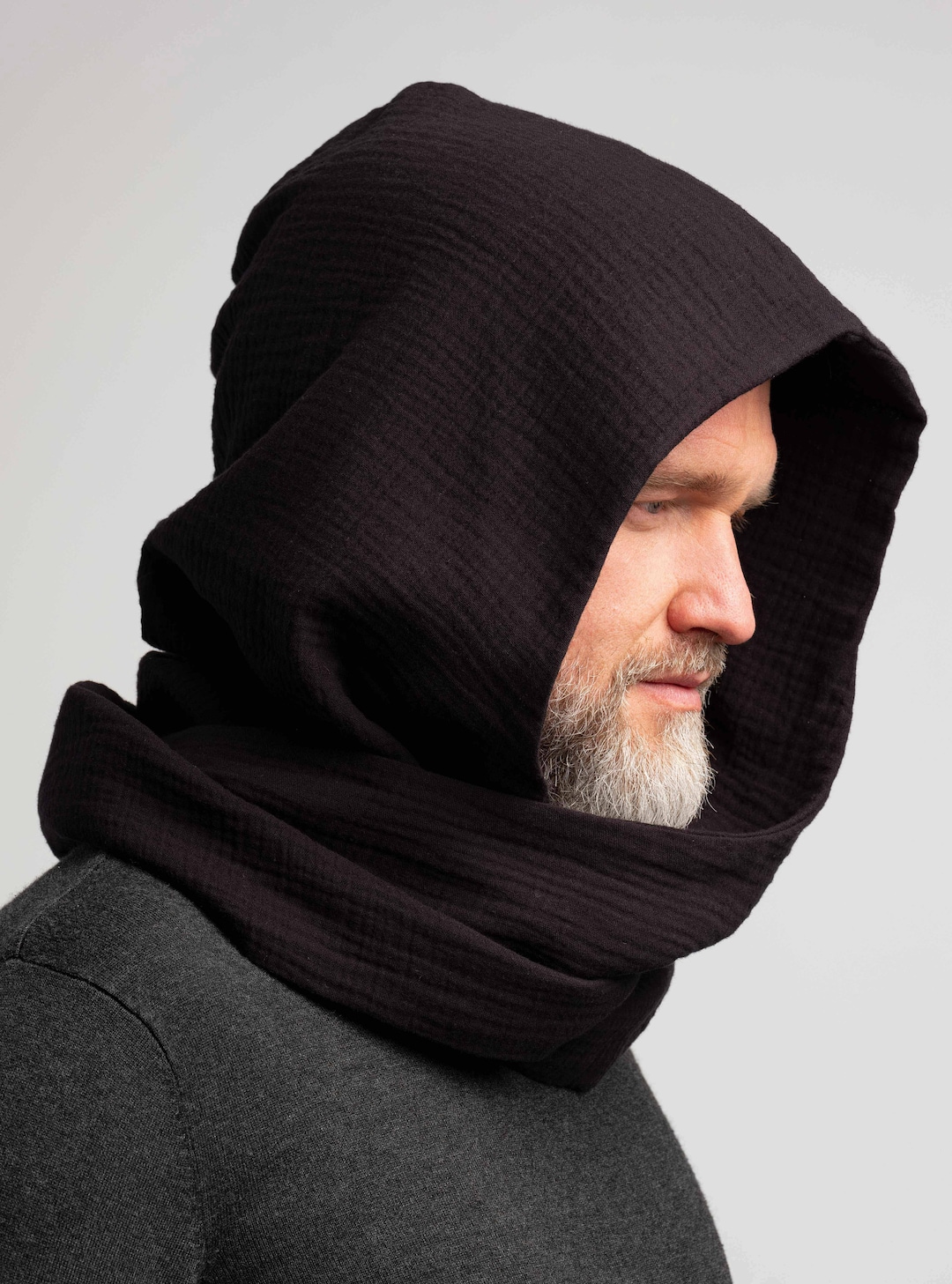 Organic Cotton Hood Unisex, Black Gauze Muslin Cowl Scarf Men, Cowl Shrug Men, Cowl Hood, Festival Head Scarf, Convertible Scarf, Hooded - Etsy Organic Cotton Hood Unisex, Black Gauze Muslin Cowl Scarf Men, Cowl Shrug Men, Cowl Hood, Festival Head Scarf, Convertible Scarf, Hooded - Etsy