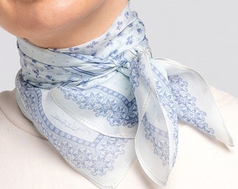 Bandana 100% natuurlijke pure zijden sjaal, zijden sjaal, zijden haarsjaal, luxe glanzende blauwe sjaal stalsjaal, grote zijden sjaal hijab