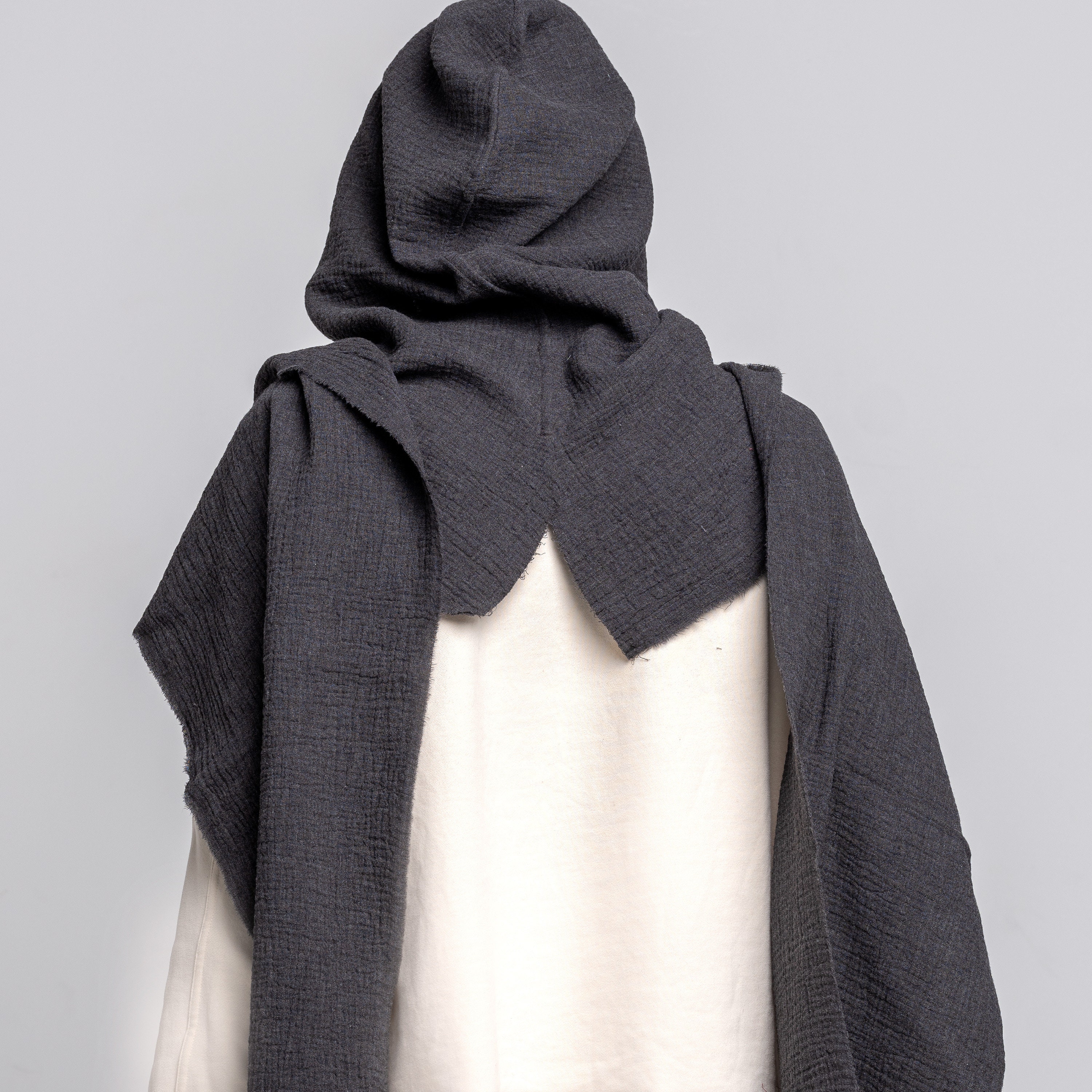 小物 [himagogo]DesertWashed Hood Scarf Organic Cotton Hood Unisex, Gray Cowl Scarf, Cowl Shrug Men