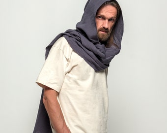 Blue Hood Unisex, Organic Cotton Cowl Scarf, Cowl Shrug