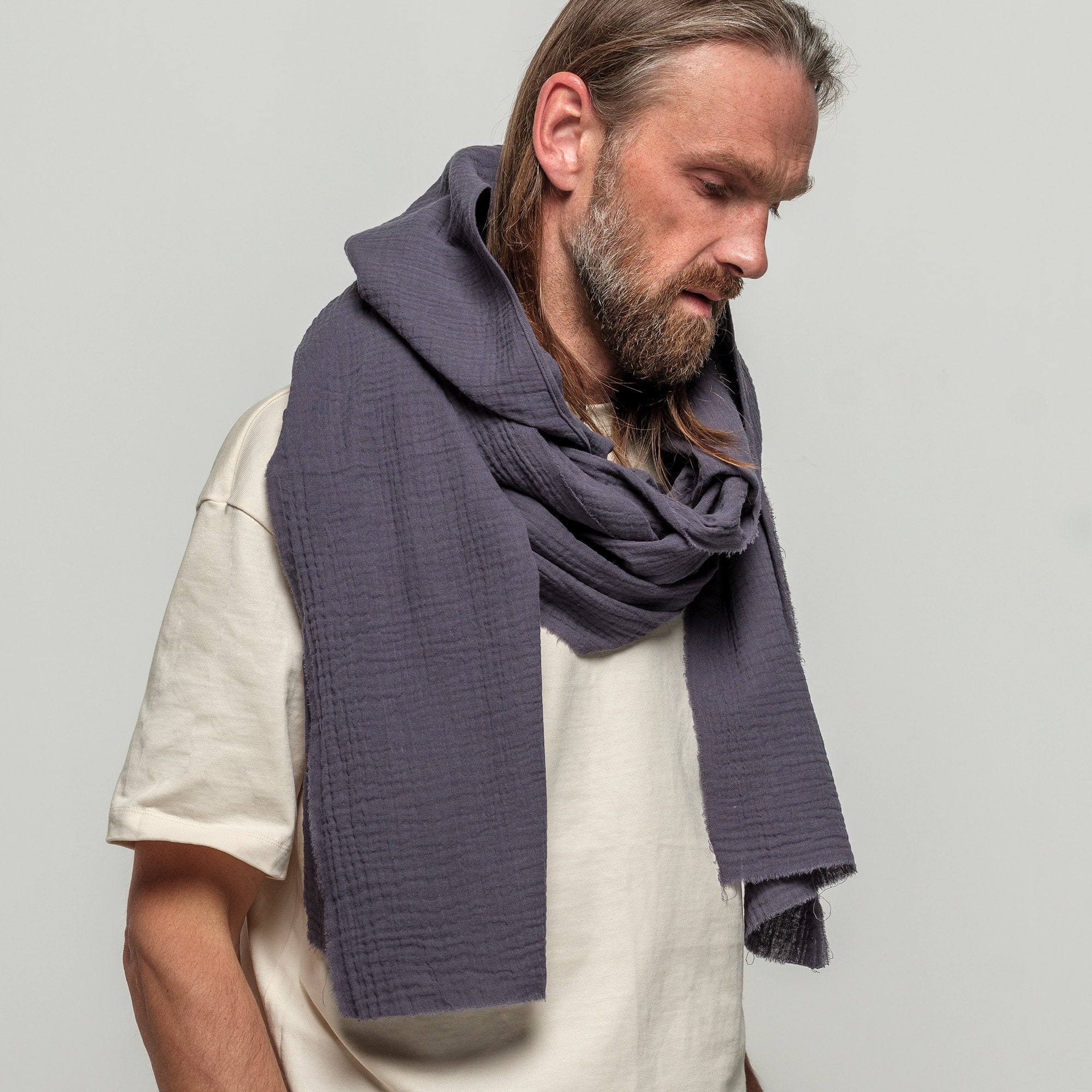 Blue Hood Unisex, Organic Cotton Cowl Scarf, Cowl Shrug