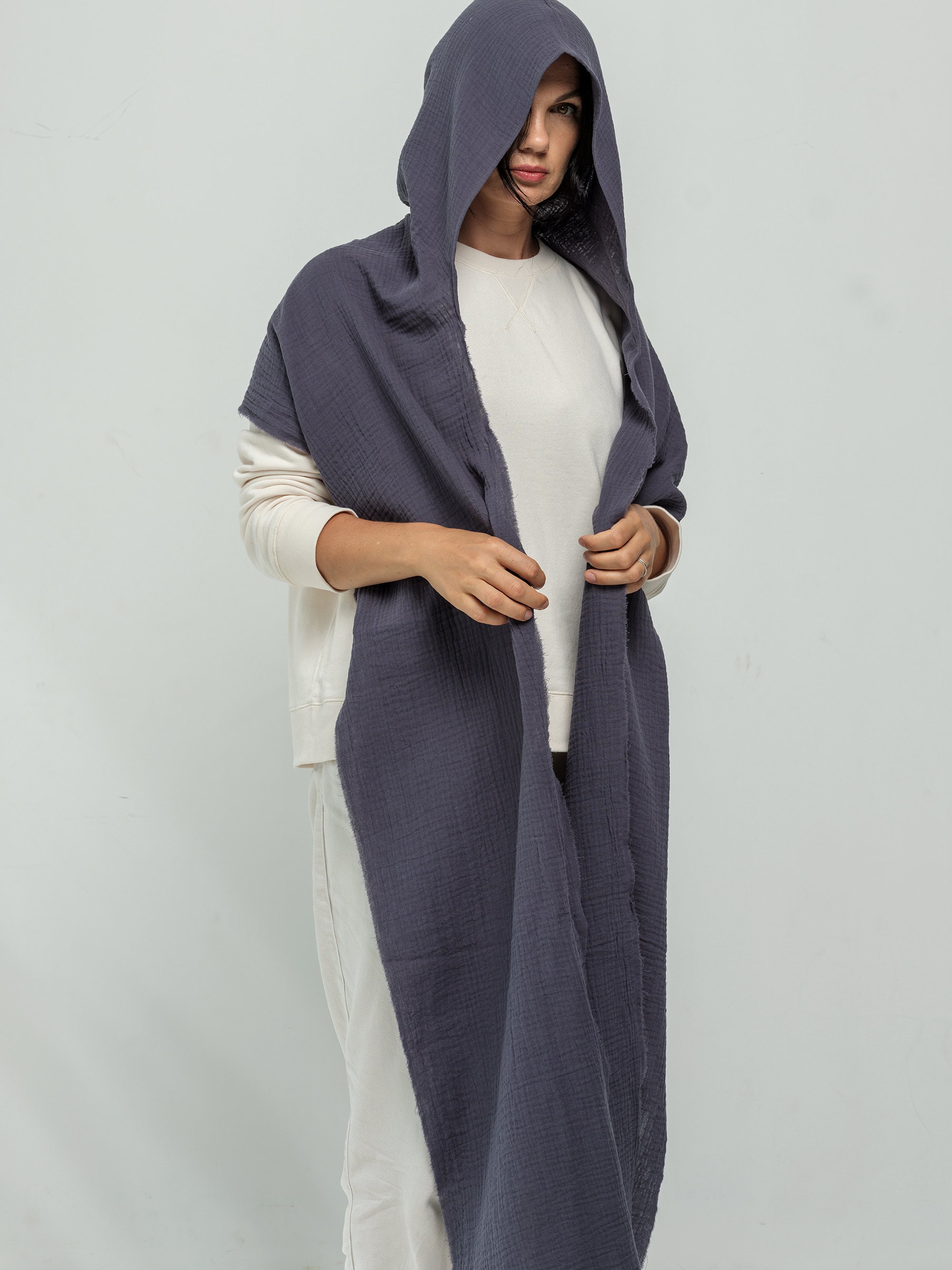 Blue Hood Unisex, Organic Cotton Cowl Scarf, Cowl Shrug