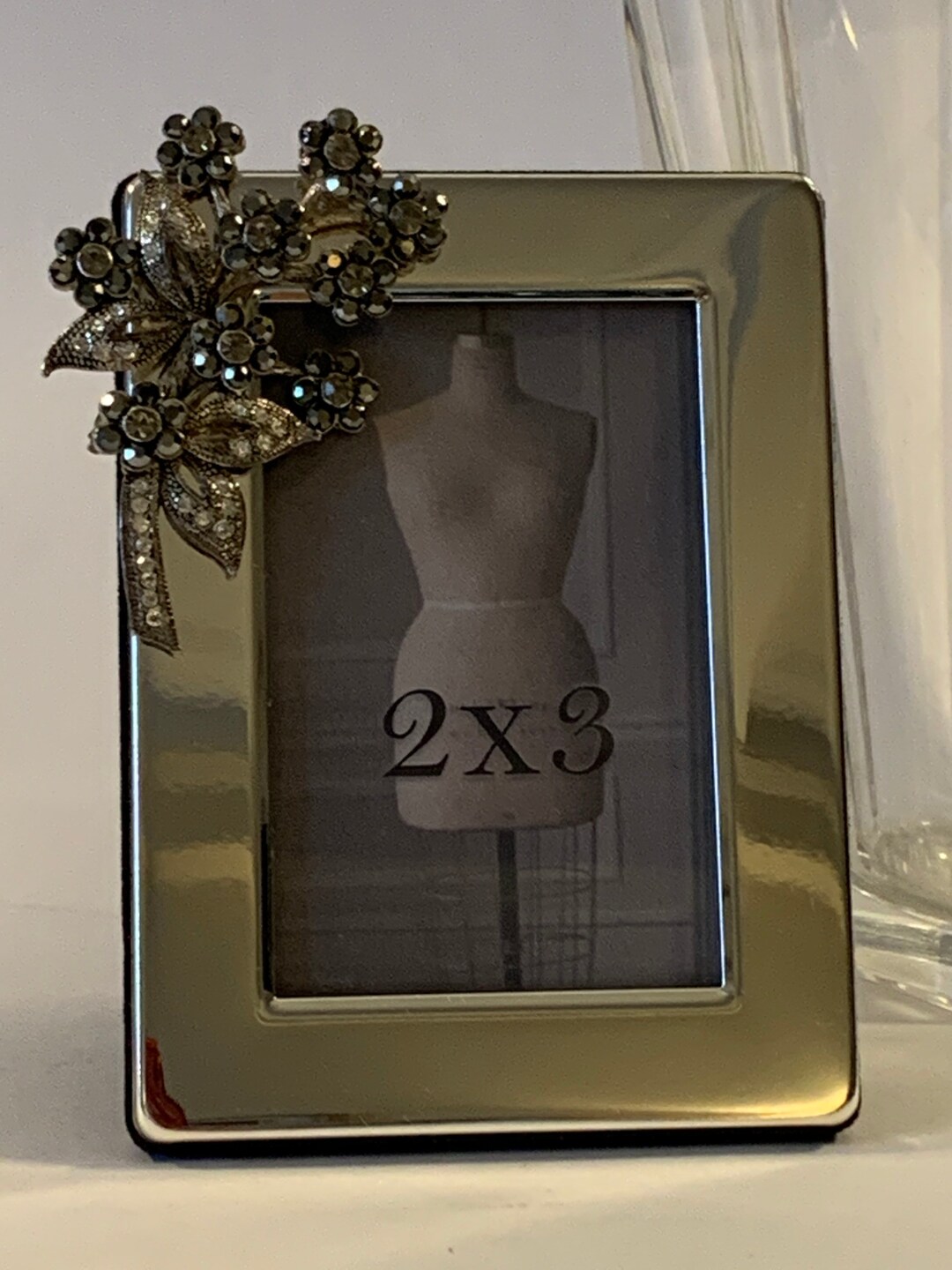 Small Silver Frame With Vintage Silver Tone Marquisette and Etsy