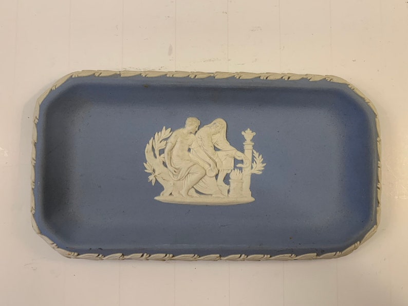 Wedgwood China Blue and White Rectangular Dish, Wedgwood Plate