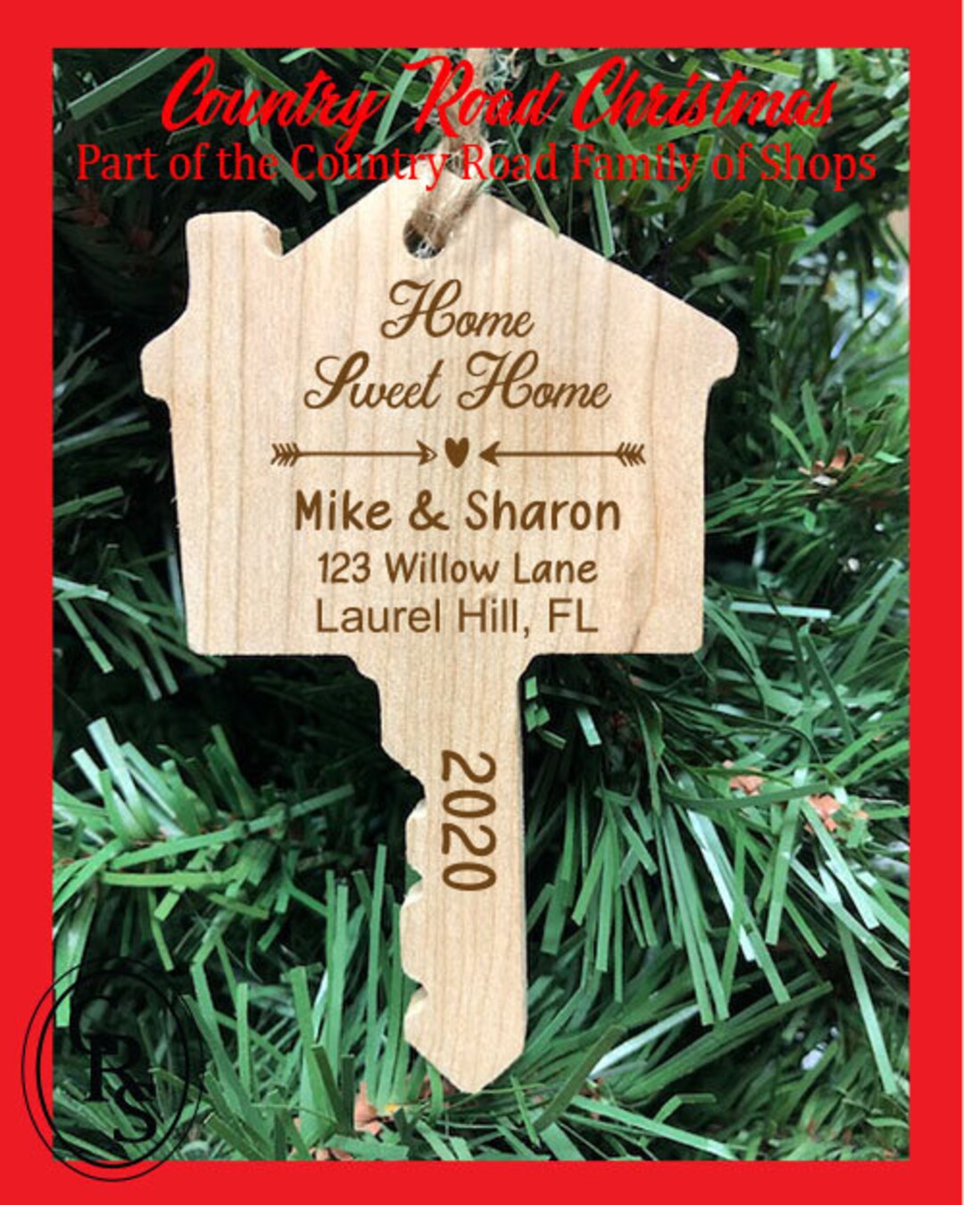 Home Sweet Home House Key Ornament- First Christmas -year - First Names ...