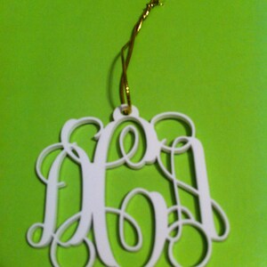 Personalized Custom Acrylic 3 Letter Monogram Christmas Ornament Wedding Christmas Ornament image 2