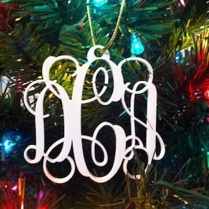 Personalized Custom Acrylic 3 Letter Monogram Christmas Ornament Wedding Christmas Ornament image 3