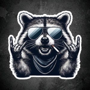 Rocker Raccoon Sticker