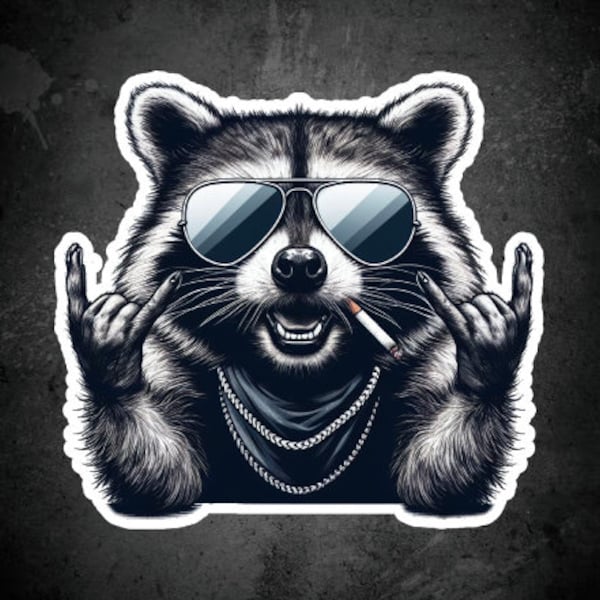 Rocker Raccoon Sticker