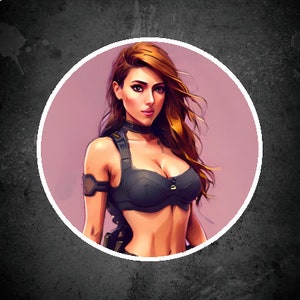 Female Operator Sticker | Tomb Raider Style | Cartoonized