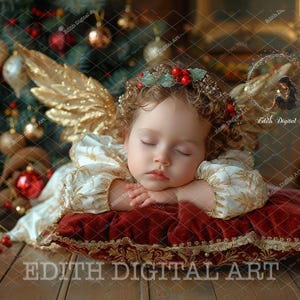 Christmas Digital Backdrop, Newborn Photo Prop Digital, Xmas Baby Composite, Holiday, Christmas Pine Tree, Photography Portrait Background.