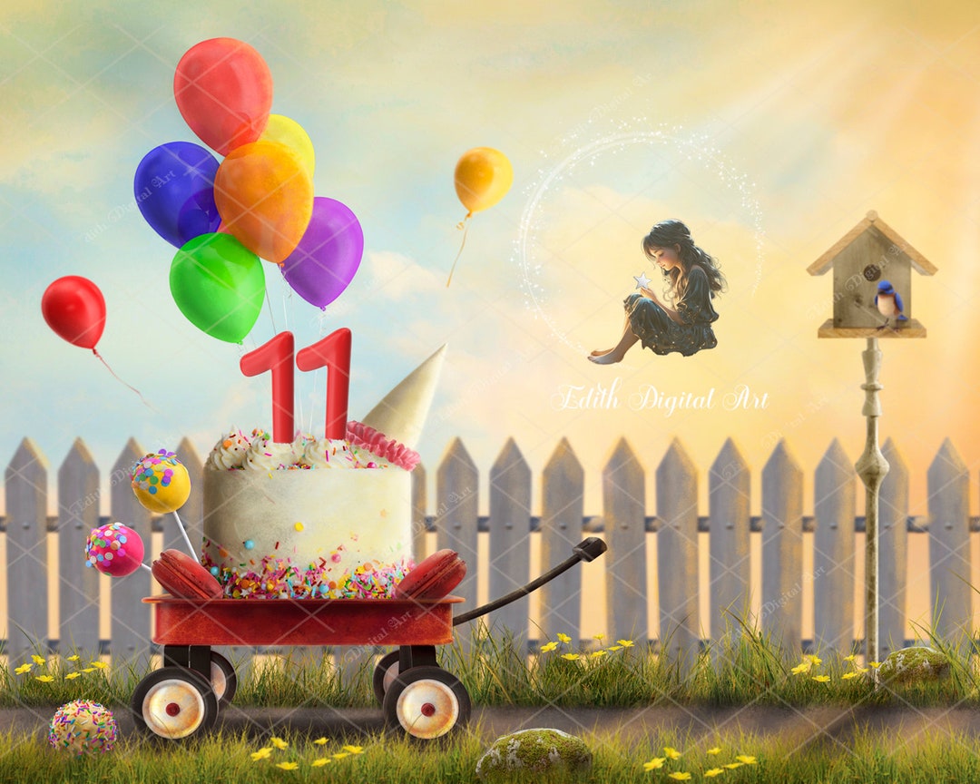 11th Birthday Digital Background for Photography Composite, Digital ...