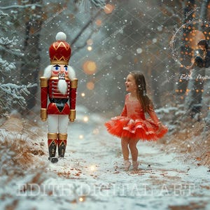Fundo digital quebra-nozes, cenário fotográfico de Natal, retrato infantil de fantasia natalina, floresta nevada, bosque, lenha, baixar