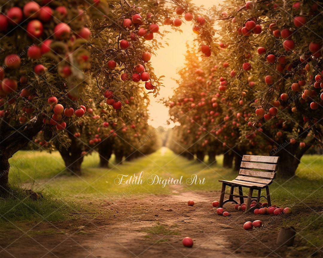 Fall Digital Backdrop Photography, Autumn Digital Background, Apple ...