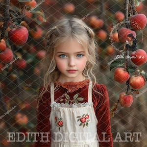 Fall Digital Backdrop, Apple Tree Branches, Autumn Digital Background, Outdoors Potography Portrait, Apple Orchard Farm, Instant Download