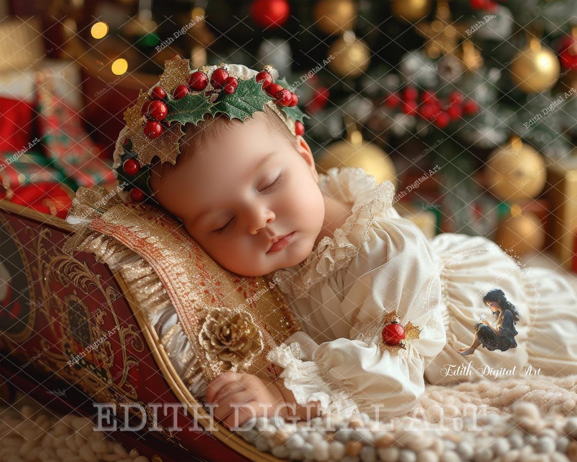 Newborn Digital Background, Newborn Face Insert, Xmas Newborn Composite ...